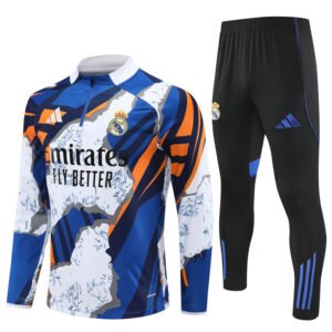 2526 Real Madrid Long Sleeve Training Shirt Yellow and Blue [Camouflage]