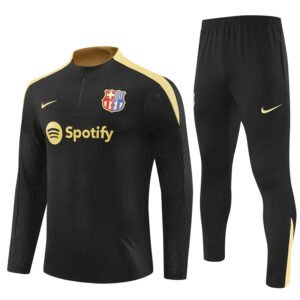 2425 Barcelona Long Sleeve Training Shirt Black and Gold [Players]