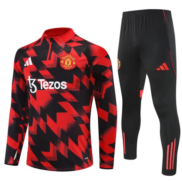 2526 Manchester United Long Sleeve Training Shirt Red and Black [Camouflage]