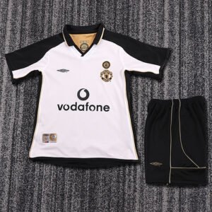 kids Manchester United 2001-02 white double-sided centenary jersey