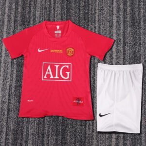 kids Manchester United 2007-08 Home Kit Champions League Edition