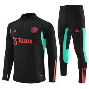 2324 Barcelona training suit black [with green sleeves]