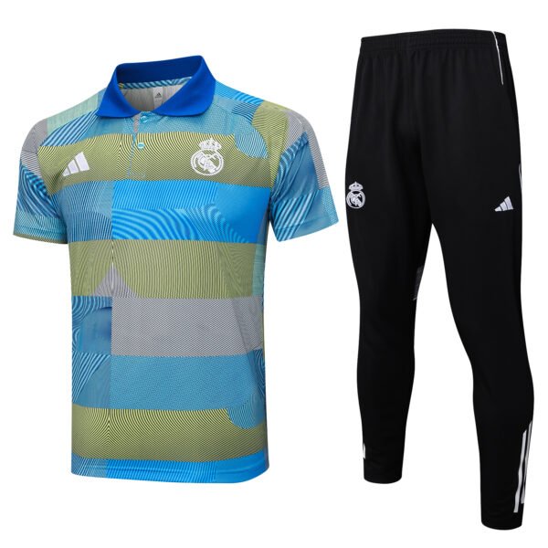 C2513# POLO training suit: 25-26 Real Madrid blue and green stripes inkjet