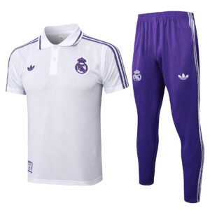 C2508# POLO training suit: 25-26 Real Madrid white retro edition