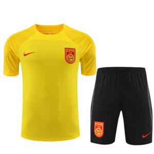 2324 China National Team Training T-shirt, Yellow, Short Sleeve
