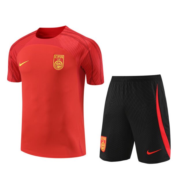 2324 China National Team Training T-shirt, Red, Short Sleeve